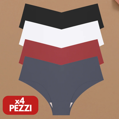 Amaframe™ – 4er-Set Brasilian Slips mit mittelhohem V-Schnitt